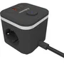 Fellowes Regleta Cubo con 3 Tomas de Corriente, 1 USB-A, 2 USB-C y Cable de 2 m, Negra